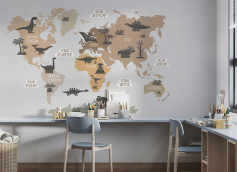 naklejka mapa świata na ścianę